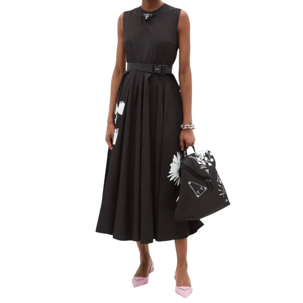 Floral-Print Cotton-Poplin Midi Dress Size 38 IT, Xs/S US NEW - Picture 3 of 16